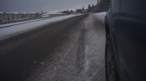 Driving on snowy road Stock Footage 37745464