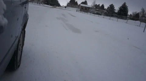 Driving on snowy road Stock Footage 37745504