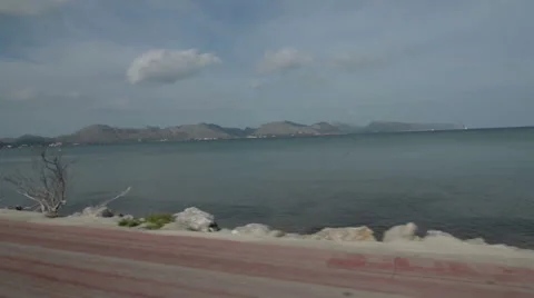 Driving Spanish Coast Stock Footage 58799027