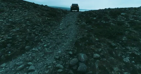 Driving standing on a glacier. Aerial view Stock Footage 95125366