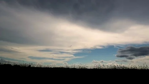 Driving by storm clouds Stock Footage 92378793