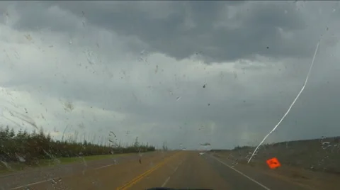 Driving into a storm Stock Footage 51140009