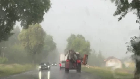 Driving in a Storm with Wipers On Stock Footage 278289030