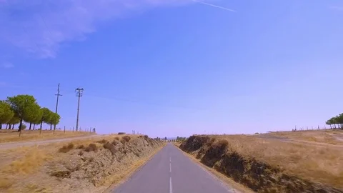 Driving by Straight Road Stock Footage 85143395