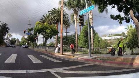 Driving On The Street Stock Footage 123947222
