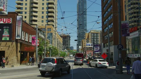 Driving on a street in Toronto 動画素材 218079064