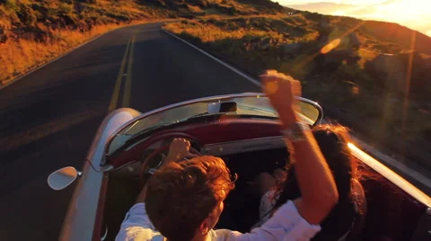 Driving into the Sunset Stock Footage 53364695