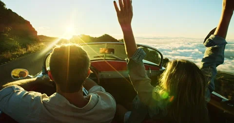 Driving Into the Sunset Stock Footage 68348997