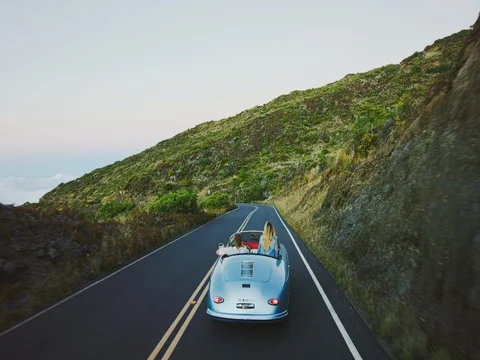 Driving into the Sunset Stock Footage 81236634
