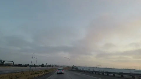 Driving into Sunset Harbor labs Stock Footage 122343641