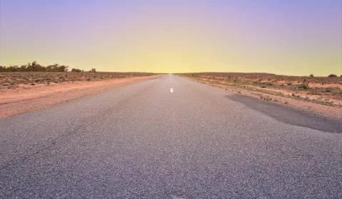 Driving into the sunset Stock-Fotos