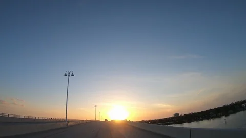 Driving Sunset Pinellas Bayway Vídeos de archivo 126611882