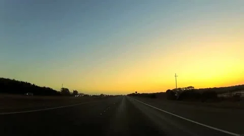 Driving at sunset V2 - HD Stock Footage 12396967