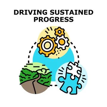 Driving sustained business progress and environmental development Stock Illustration