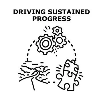 Driving sustained business progress and environmental development Stock Illustration