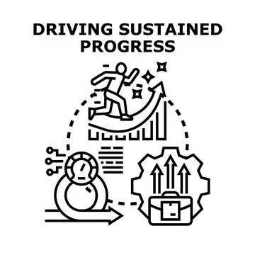 Driving sustained progress and business growth concept Stock Illustration