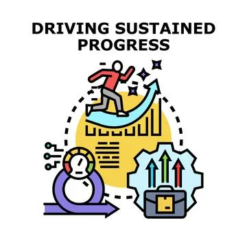 Driving sustained progress and business growth concept Stock Illustration