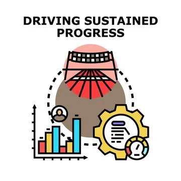 Driving sustained progress toward achievement and growth Stock Illustration