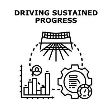 Driving sustained progress toward achievement and growth Stock Illustration