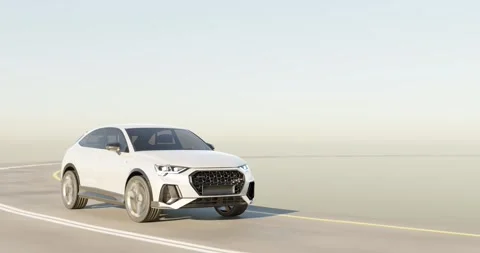 Driving suv car or cruising vehicle on highway road Stock Footage 257531337