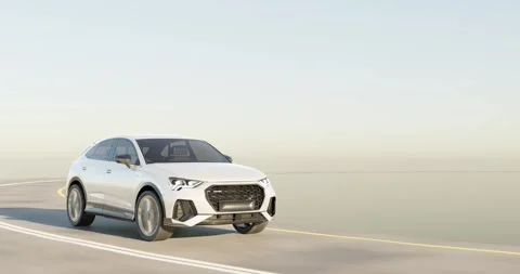 Driving suv car or cruising vehicle on highway road Stock Footage 257531345