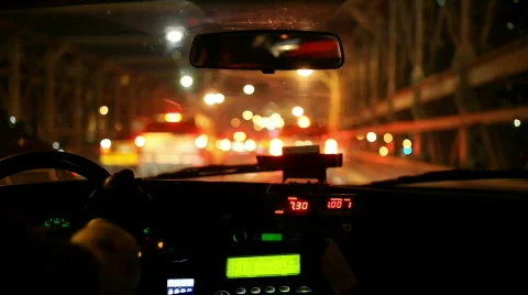 Driving in a taxi Видео 731153