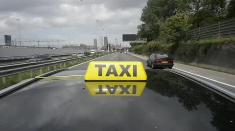 Driving taxi Stock Footage 11895023