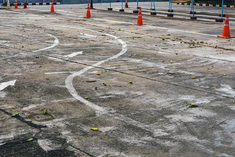 Driving test and training area with simulate test for driving license. Drivin Stock Photos