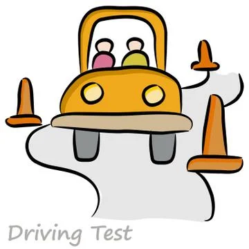 Driving test drawing Illustrazione stock