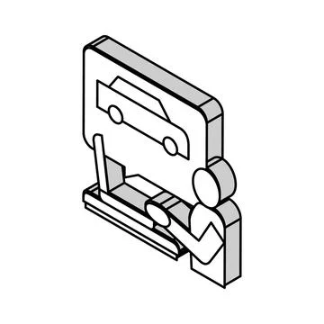 Driving test preparation isometric icon vector illustration Ilustración de archivo