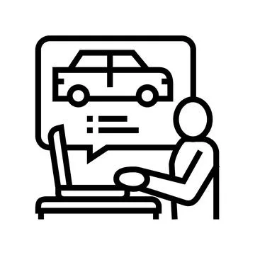 Driving test preparation line icon vector illustration Ilustración de archivo