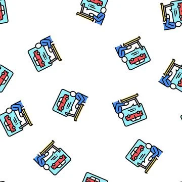 Driving test preparation vector seamless pattern Stock Illustration