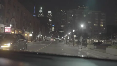 Driving though Toronto, Canada at night time Stock-Footage 138023343