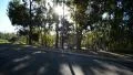 Driving Three Quater Rear 08 Street by a park HD Footage