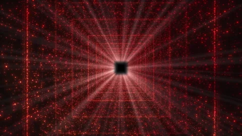 Driving through an abstract tunnel with a black void at the end Stock Footage 248986533