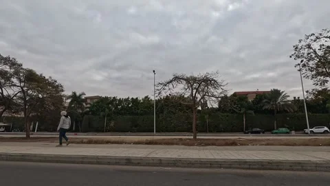 Driving Through Active City District Roads New Cairo Showing Buildings Traffic Stock Footage 329737582