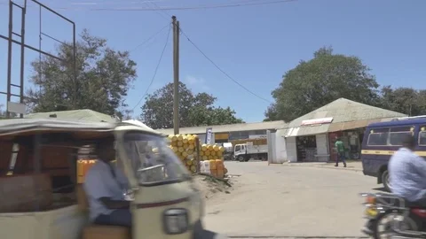 Driving Through African  Town Stock Footage 77274742
