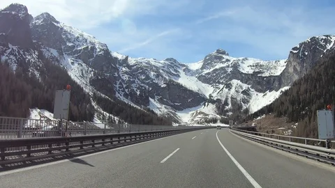 Driving through alpine tounell hyperlapse Stock Footage 111142125