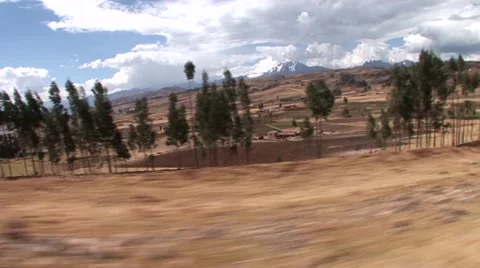 Driving through Andes Landscape in Peru, South America Stock Footage 48709671