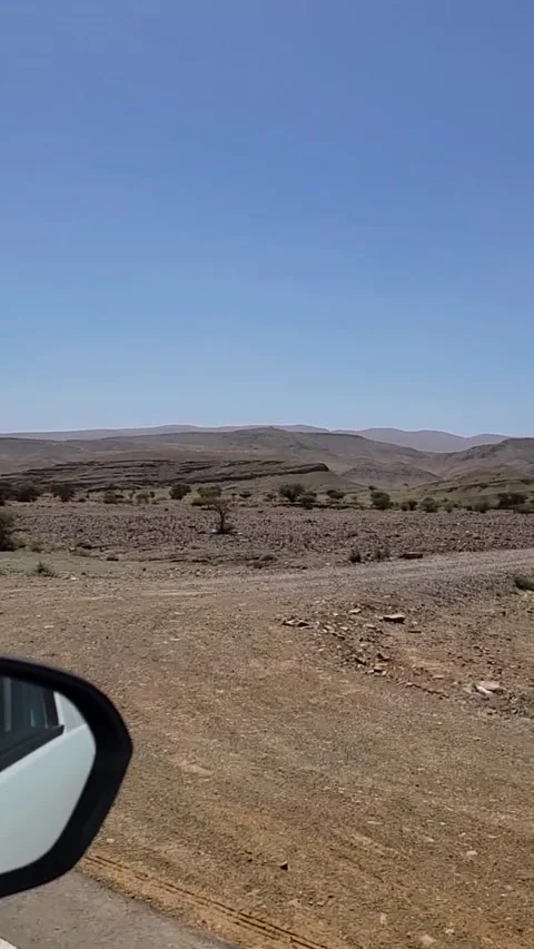 Driving through arid moroccan mountain landscape Stock Footage 332901434