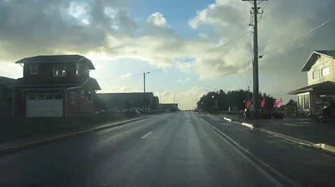 Driving through Beach Town Stock Footage 10870959