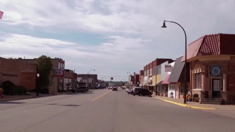 Driving through the beautiful small town of Stroud Stock-Footage 82026212