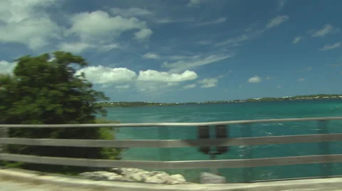 Driving through Bermuda, Ocean Stock Footage 33227147