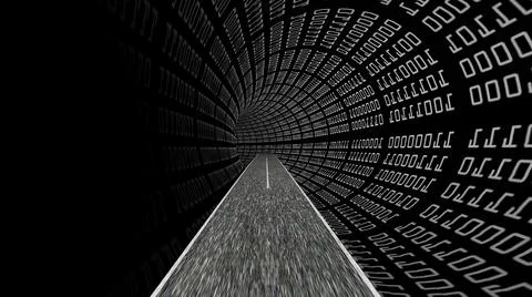 Driving through the binary data Stock Illustration