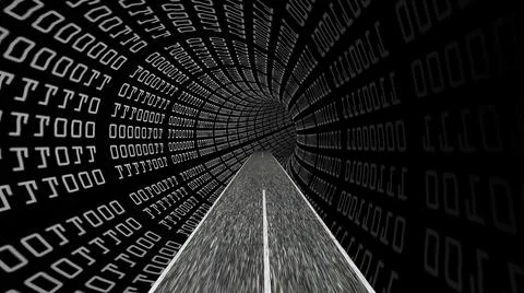 Driving through the binary data Stock Illustration