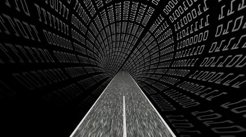 Driving through the binary data Stock Illustration