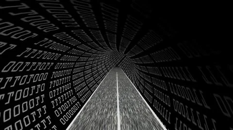 Driving through the binary data Stock Illustration