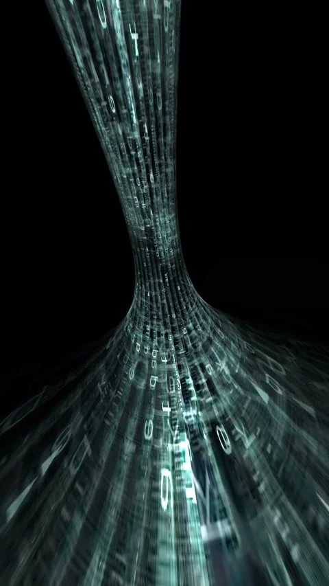 Driving through Binary Data tunnel vertical video Video stock 257270037