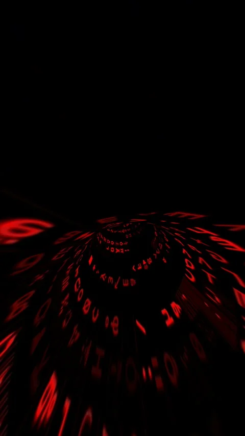 Driving through the binary data tunnel vertical video Video stock 260652544