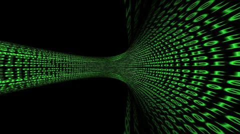 Driving Through Binary Data Tunnel 3d illustration 库存插图